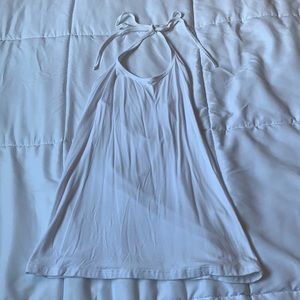 White Fitted Halter Top